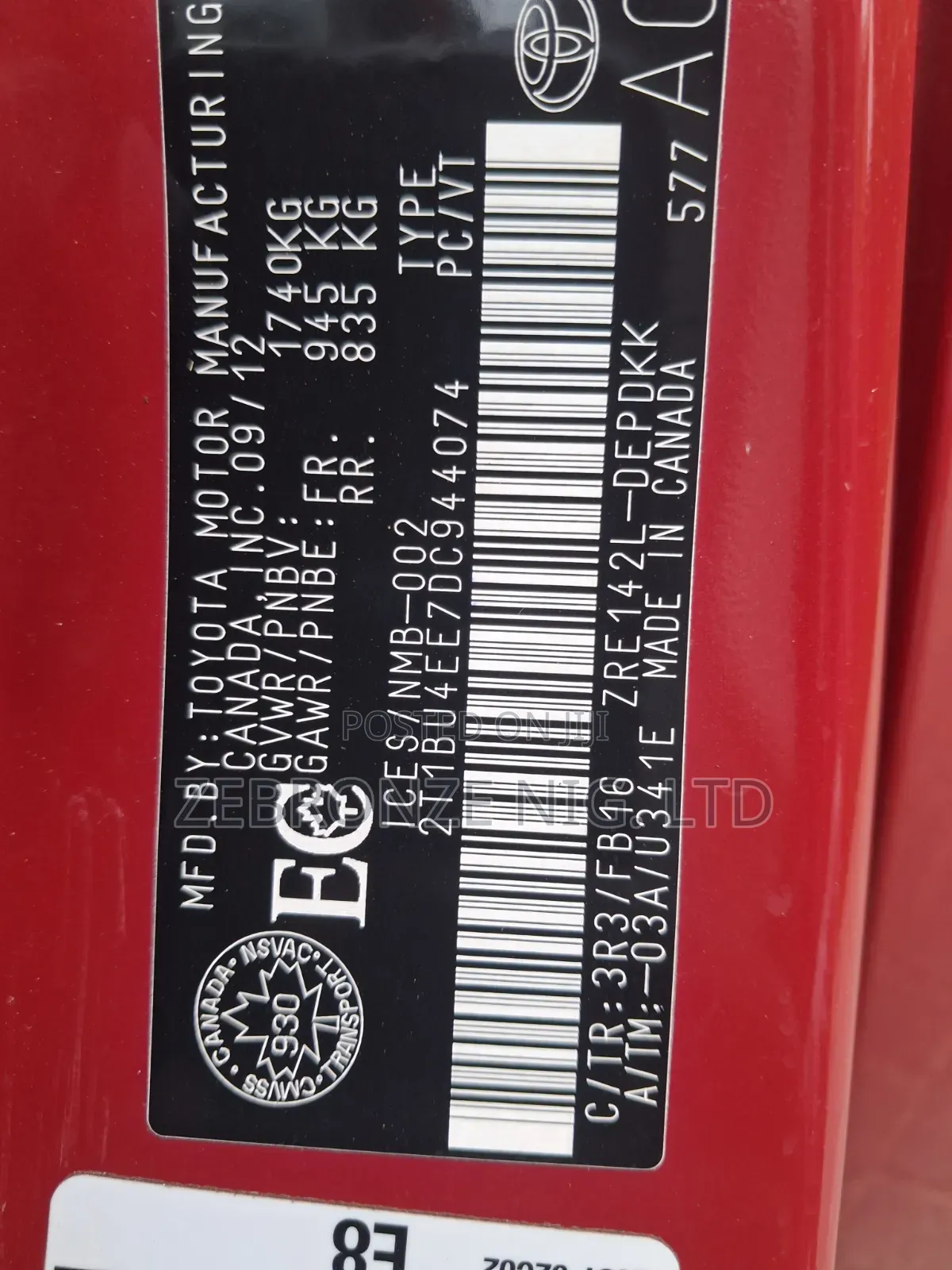 Toyota Corolla 2013 Red