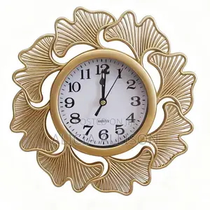 Elegant Gold Flower Decorative Wall Clock