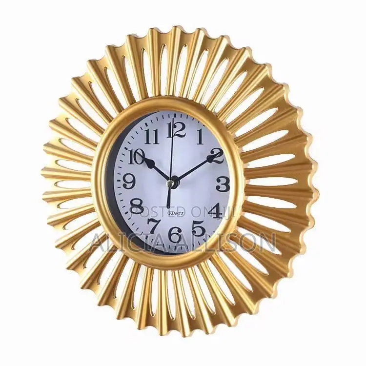 Elegant Gold Flower Decorative Wall Clock