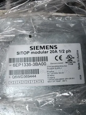 Siemens Sitop 20a Industrial Power Supply – 480w, 24vdc