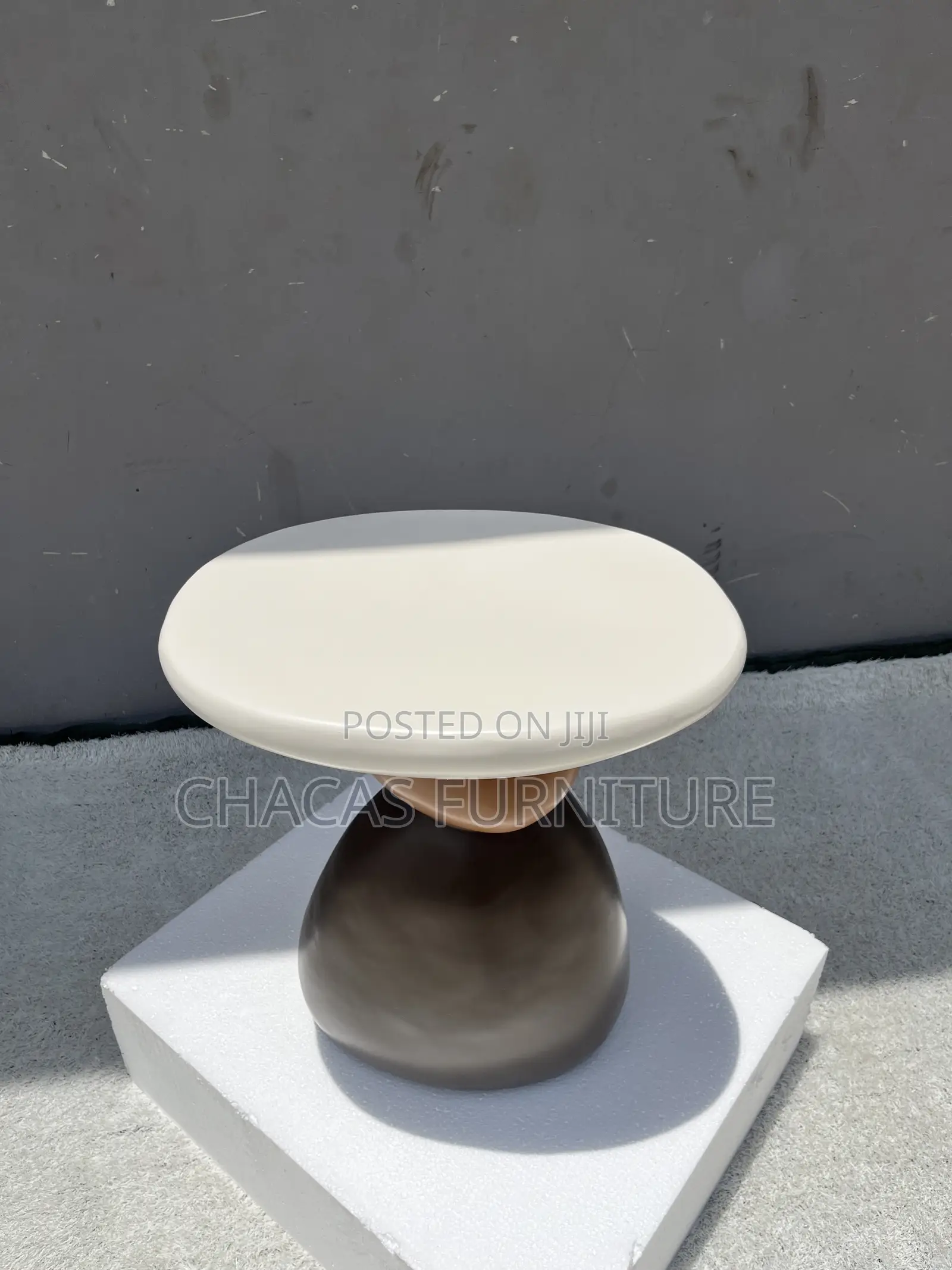 Ancient Modern Pebble Side Stool - Designer Sculptural End Table.