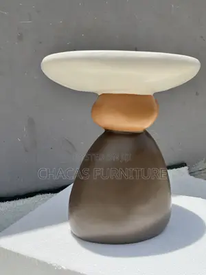 Ancient Modern Pebble Side Stool - Designer Sculptural End Table.