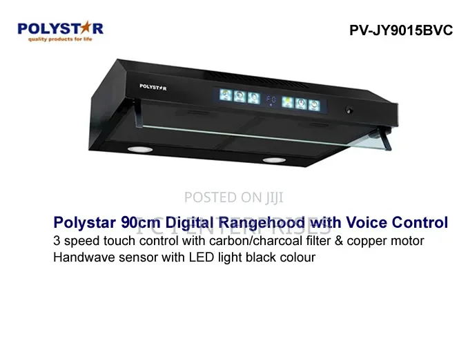 Polystar 90cm Digital Slim Heat Extractor With Voice Command