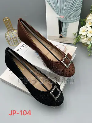 Brand New Female Patent Loafers – Black Corporate Bow Flats