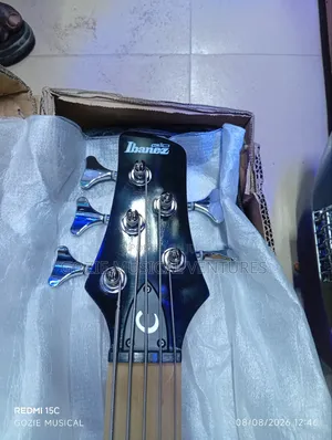 24frets Ibanez 5-String Ative Bass Guitar White Colour With Bag Cable