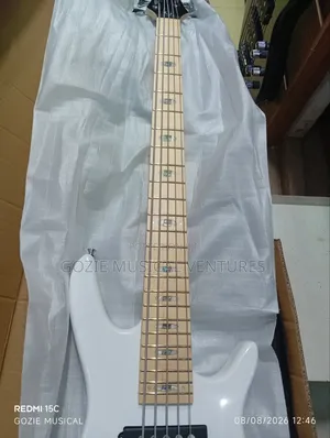 24frets Ibanez 5-String Ative Bass Guitar White Colour With Bag Cable