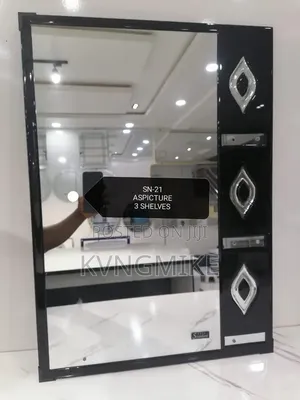 Decorative Wall Mirror With Glass Shelf | Bathroom Dressing Mirror