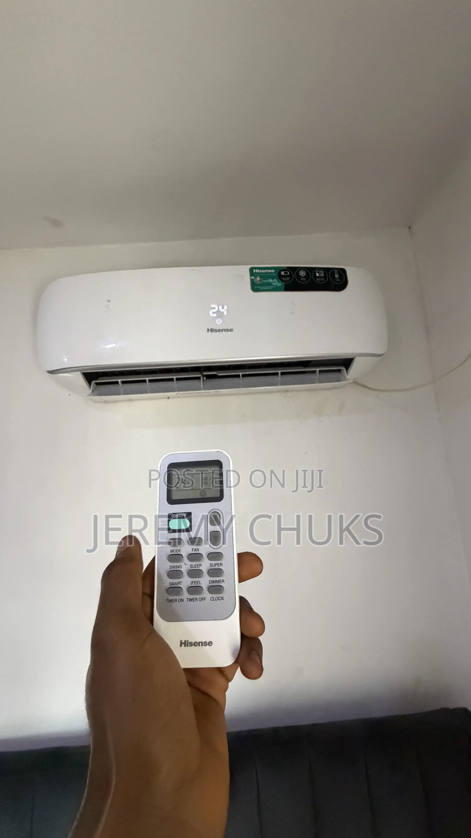 1hp Hisense AC (Non Inverter) With Remote Plus Installation Kit