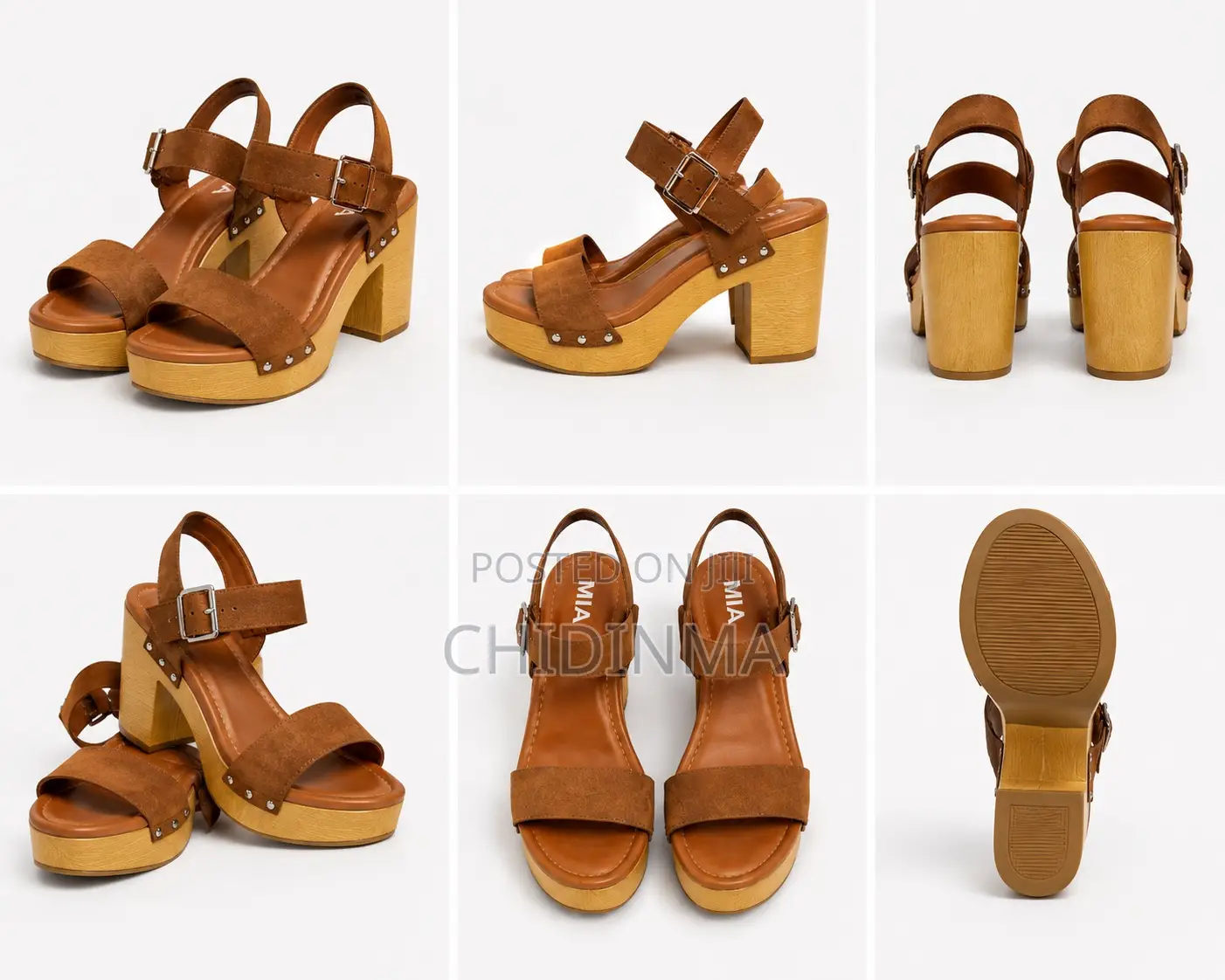Ladies Brown Platform Heel Sandals – Size 38 | Stylish Comfortable
