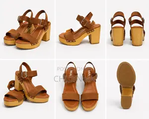 Ladies Brown Platform Heel Sandals – Size 38 | Stylish Comfortable