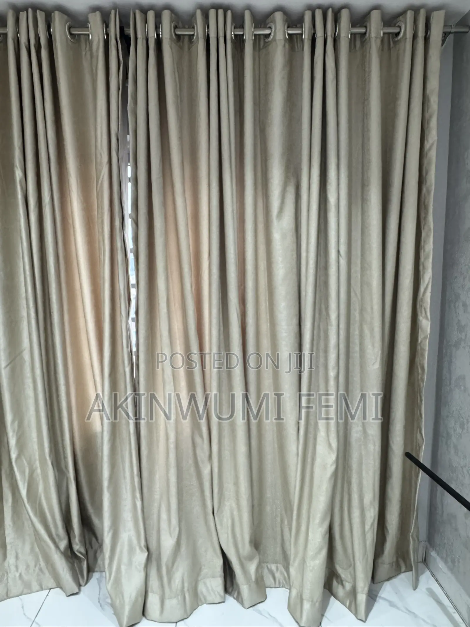 95 Inches Long Gold Curtain