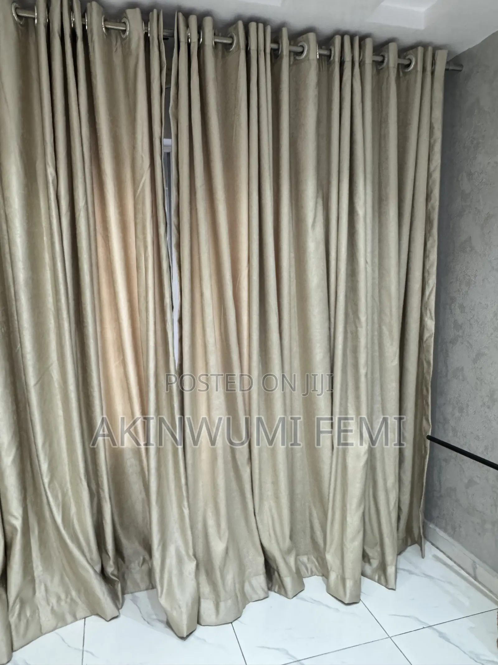 95 Inches Long Gold Curtain
