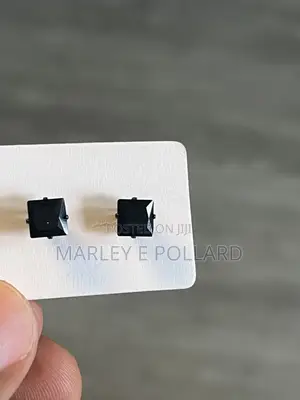 Marceau 304 Black Stainless Steel Stud Synthetic Diamond Earrings
