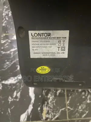 Lontor 12 Inches Rechargeable Water Mist Fan. CTL- Cf041r.