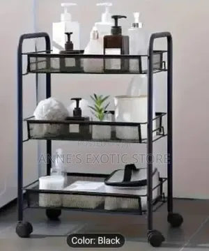 3-Tier Heavy-Duty Mesh Rolling Storage Cart With Wheels