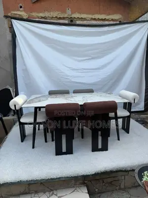 Brand New Imported Dining Set (Marble Top) With Six Chairs