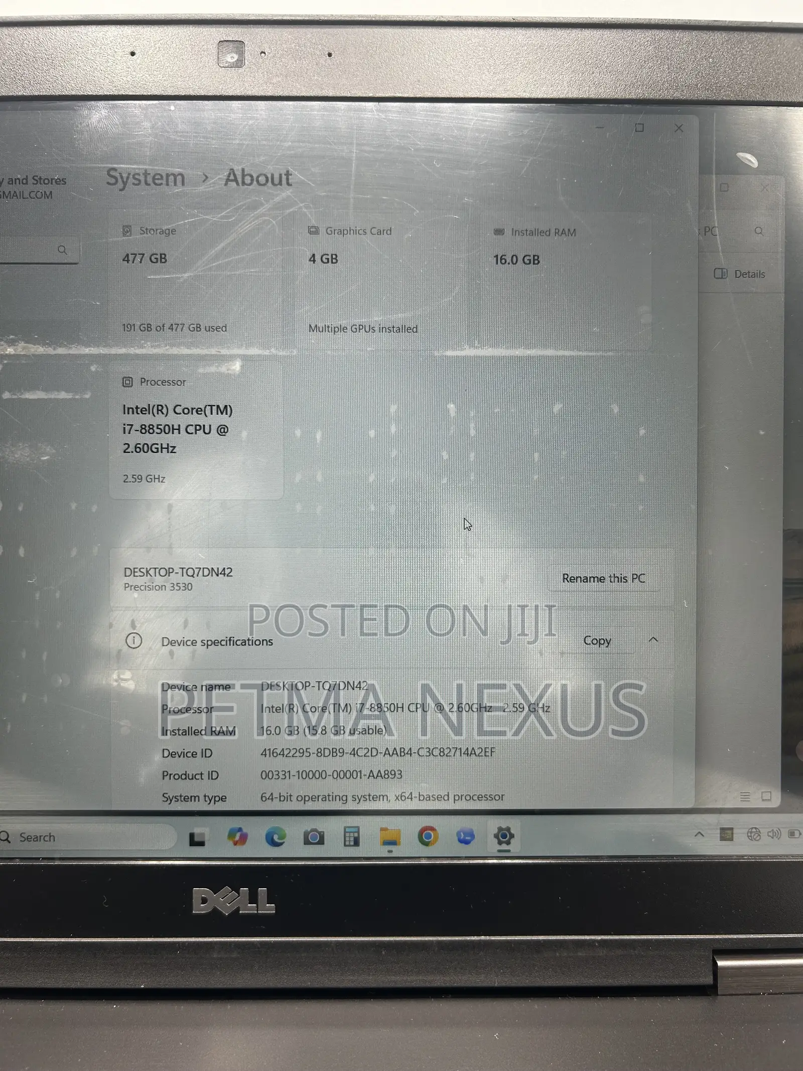 Laptop Dell Precision 3530 16GB Intel Core i7 SSD 512GB