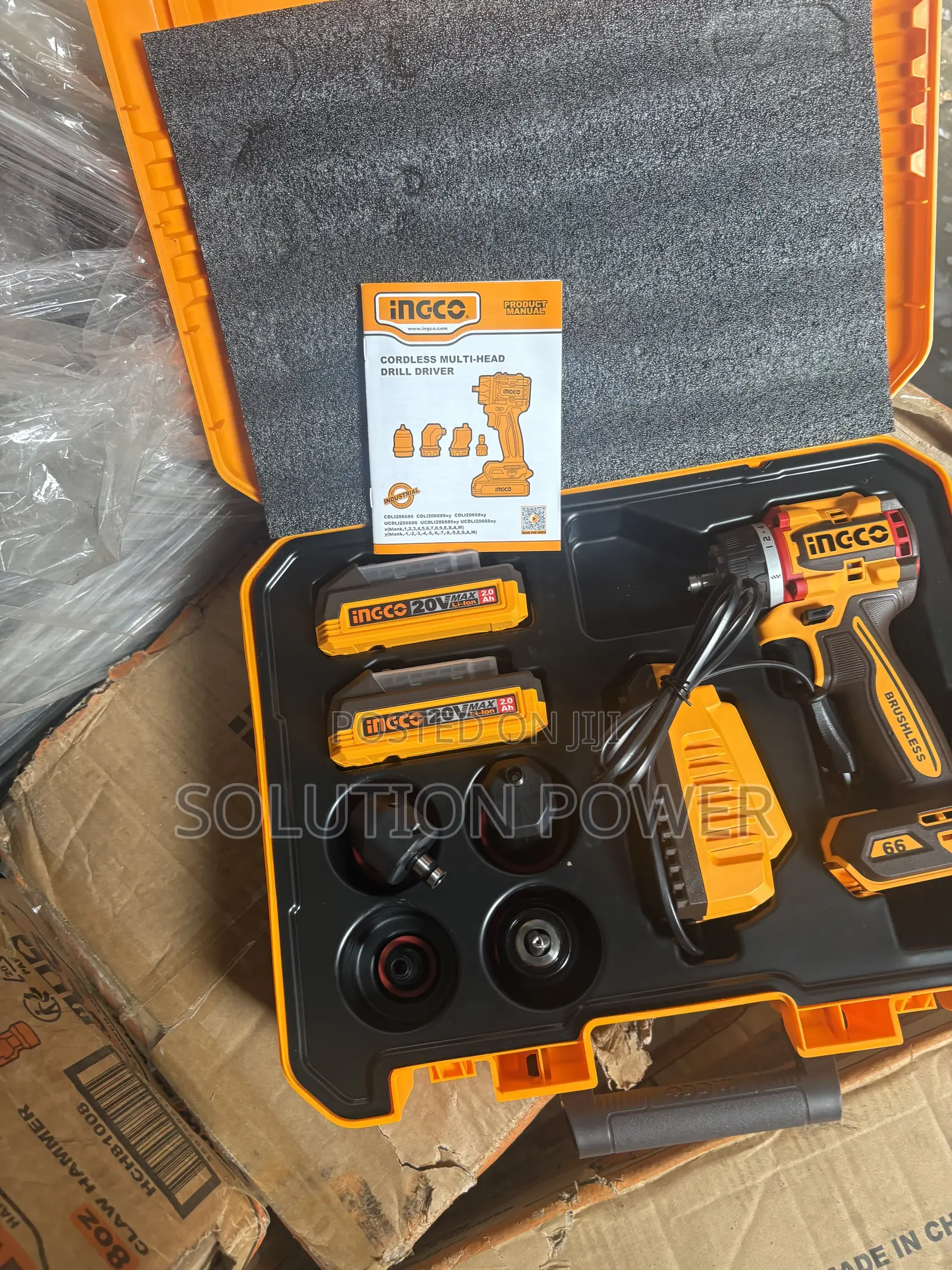 INGCO 20V Cordless Multi-Head Drill Driver