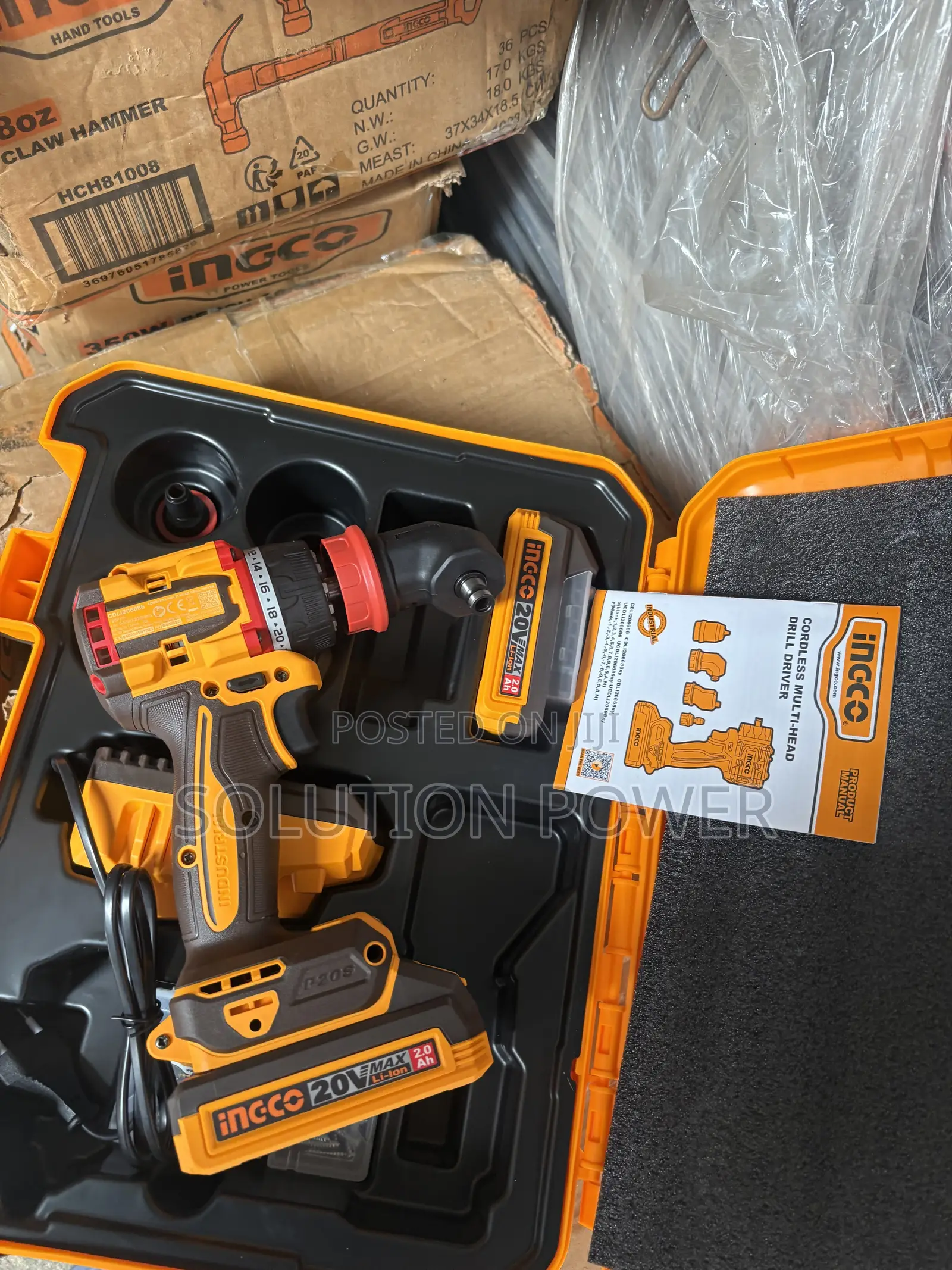 INGCO 20V Cordless Multi-Head Drill Driver