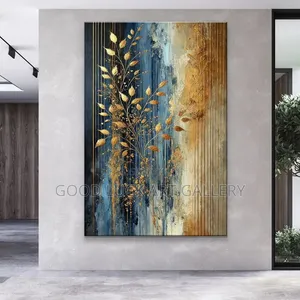 Modern Gold Leaves Wall Art