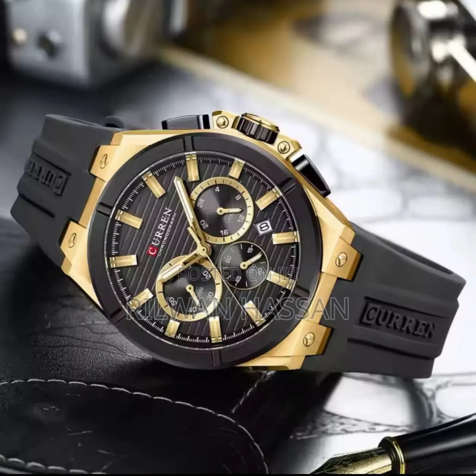 Curren Chronograph Rubber Strap