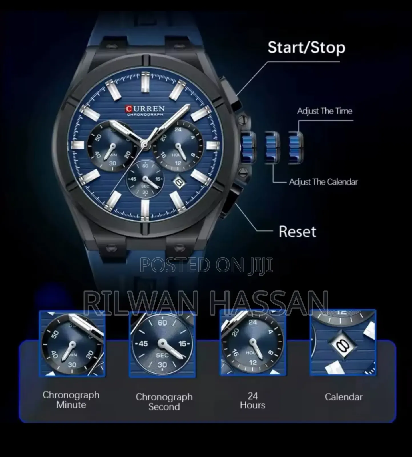 Curren Chronograph Rubber Strap