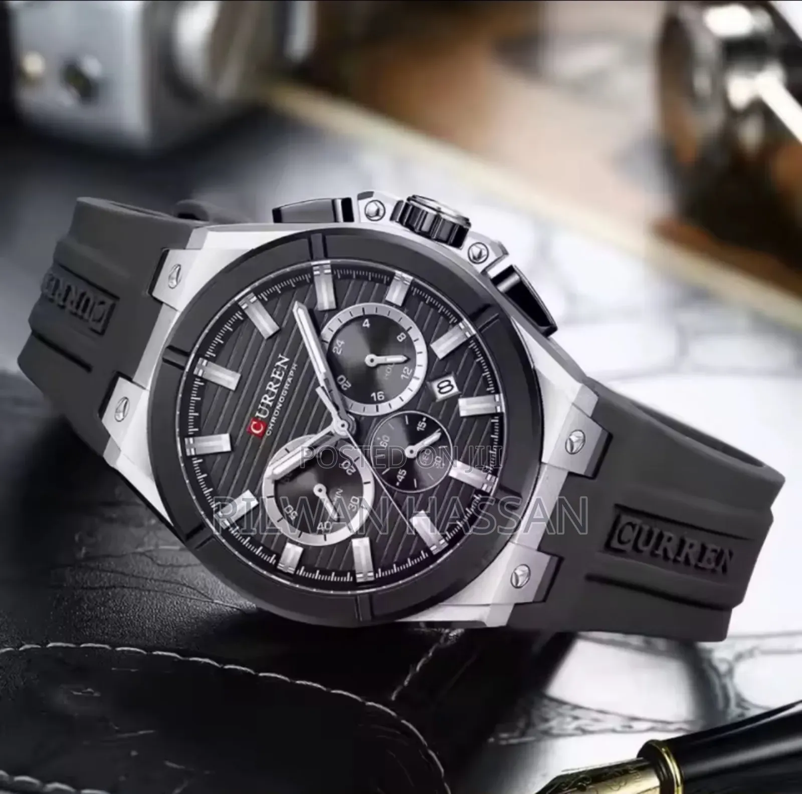 Curren Chronograph Rubber Strap