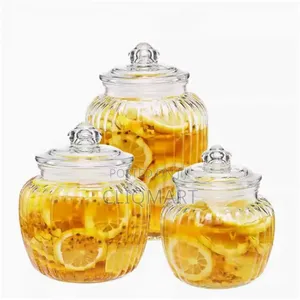 3 Piece Glass Jar Set With Lids – Airtight Food Storage Canisters