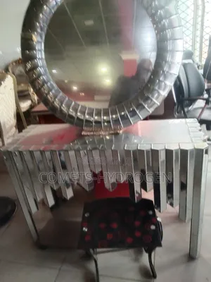 Modern Luxury Venetian Style Fully Mirrored Console Table Matching Set