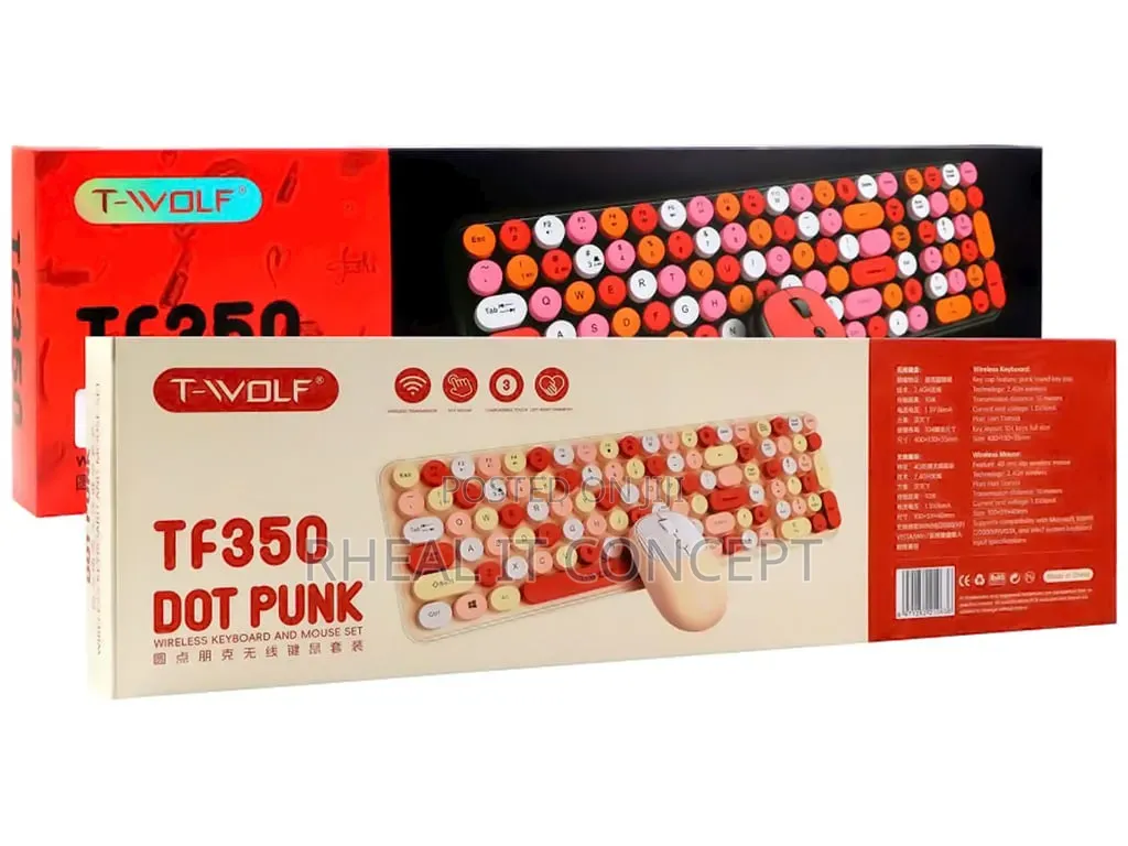 Twolf Tf350 Dot Punk Wireless Keyboard and Mouse