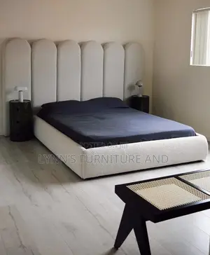 Well Padded Bedframe With Foreign Fabric and Very Good Finishing