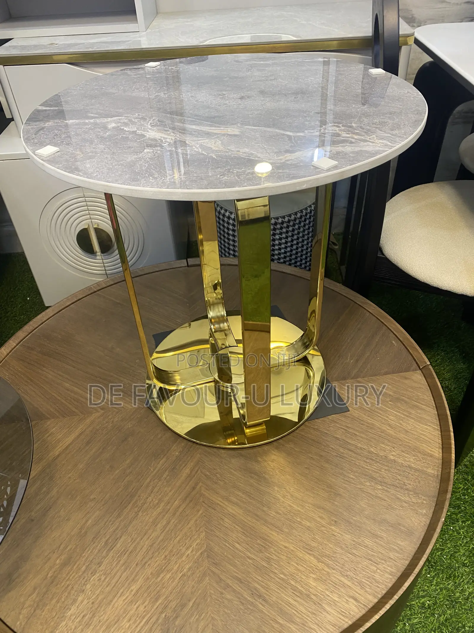 Side Stool Ceramic Marble Top