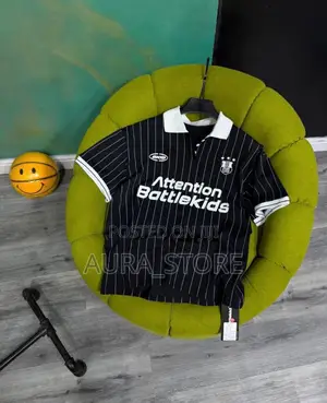 BKID "Attention Battlekids" Pinstripe Football Polo Jersey