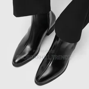 Side Zip Chelsea Ankle Heel Boots for Modern Gentlemen
