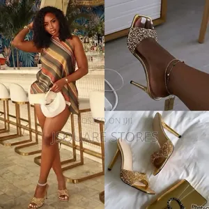 Golden Chic Crystal Mules *Sizes:37-42* *Colours: As Displayed*