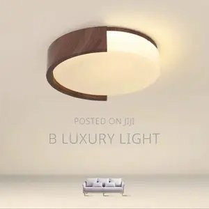 Modern Round Wooden Ceiling Light MinimalistLEDFlushMount Ceiling Lamp