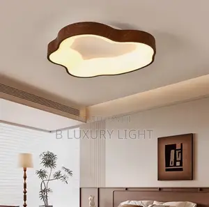 Modern Wooden LED Ceiling Light – Wave Design Flush Mount