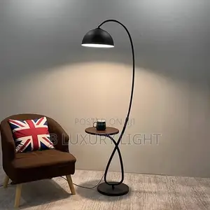 Modern Arc Floor Lamp – Black Adjustable Standing Lamp