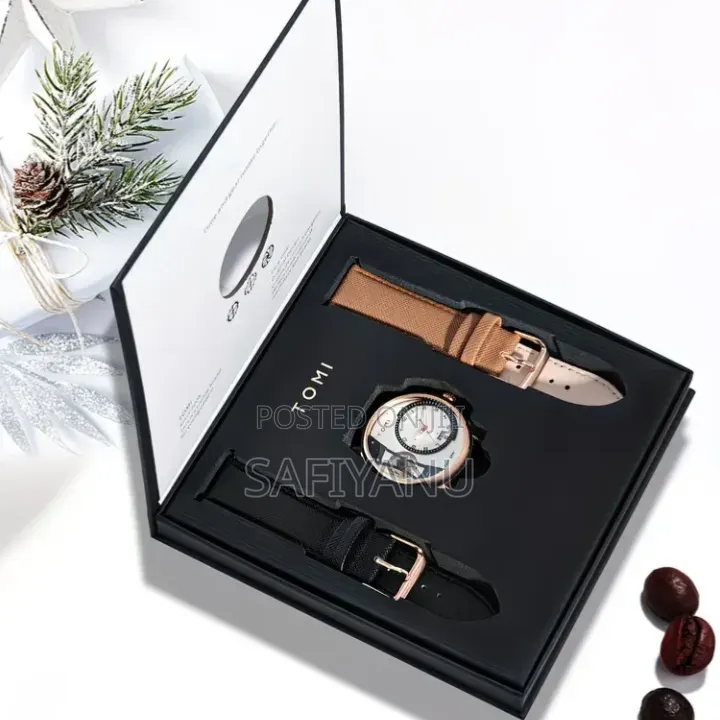 Tomi1pc Men's Watch Rotating Gear Second , With Interchangeable Strap,