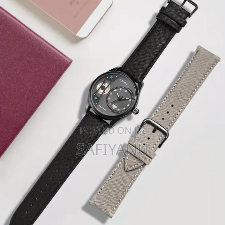 Tomi1pc Men's Watch Rotating Gear Second , With Interchangeable Strap,