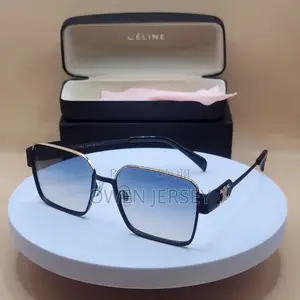 CÉLINE Black Silver Frame Sunglasses.