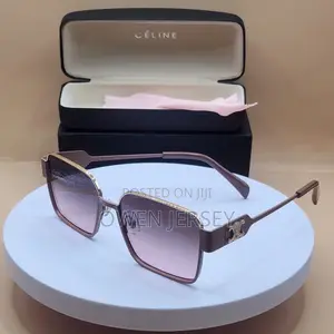 CÉLINE Black Silver Frame Sunglasses.