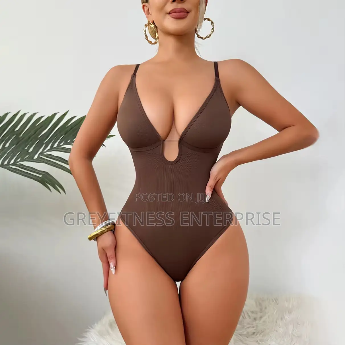 Tummy Control Plunge Bodysuit