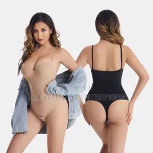 Push Up Bust Padded Tummy Control Bodysuit With Fishbones