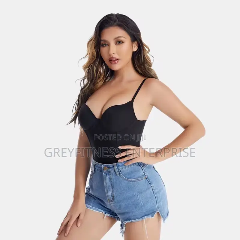 Push Up Bust Padded Tummy Control Bodysuit With Fishbones