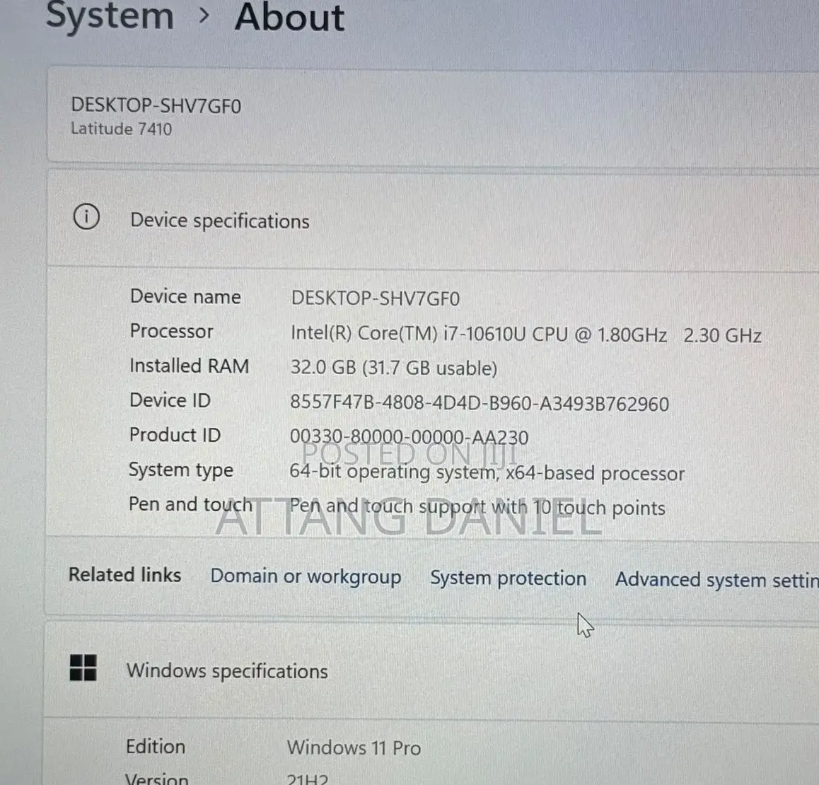 Laptop Dell Latitude 7410 32GB Intel Core i7 SSD 512GB