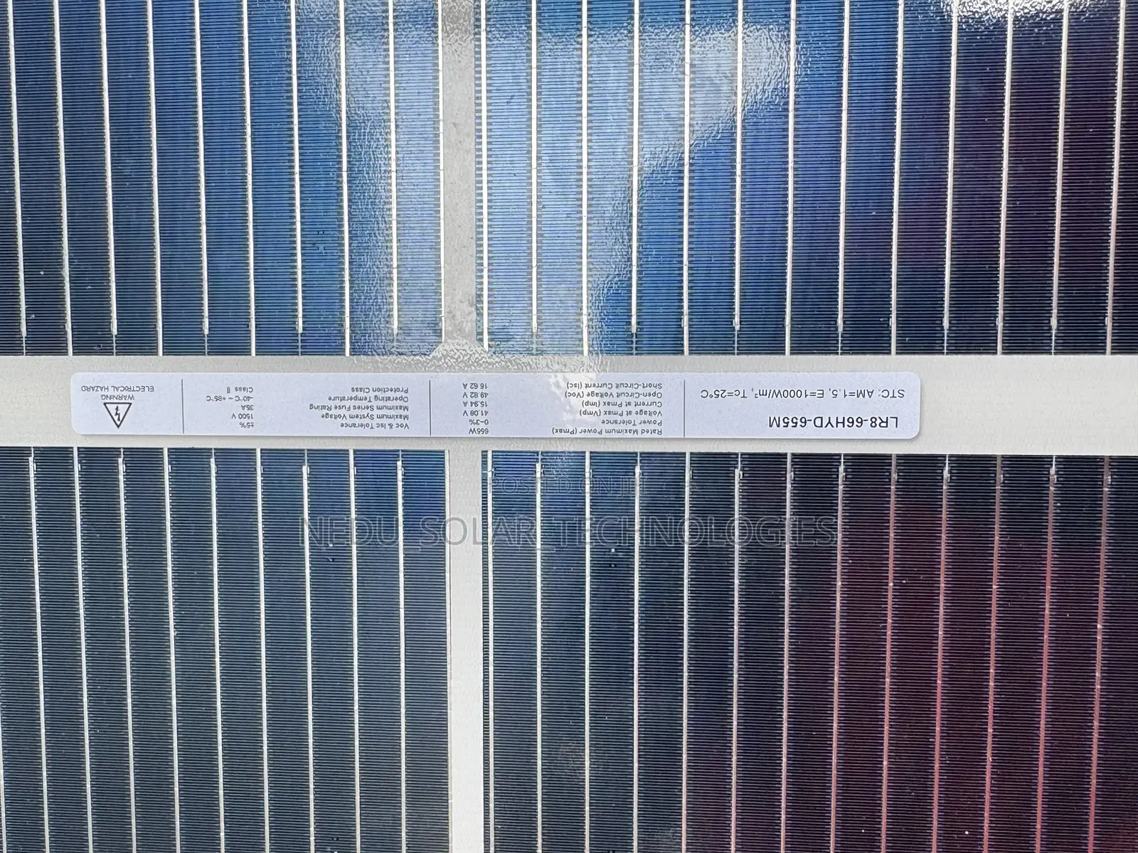 LONGi 650W N-Type Anti-Shading Bifacial Solar Panel