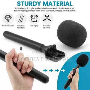 Wireless Lapel Handheld Interview Stick With High-Density Foam Cover.