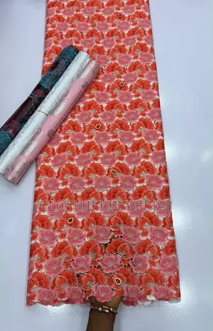 Metallic Guipure Crystal Stone Lace