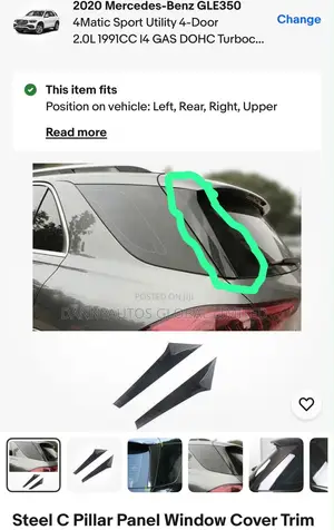 Back Spoiler Chrome for GLE 350, GLE 450 W167